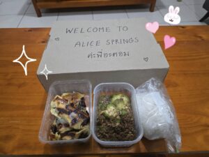 During my nursing placement in Alice Springs, I received a sweet surprise from a fellow Thai. A beautiful moment that made my day!