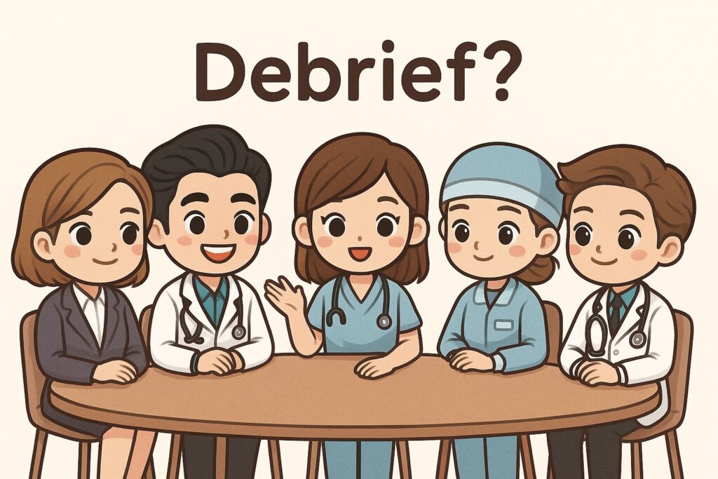 ภาพกิจกรรม Student Debrief ของนักเรียนพยาบาลในออสเตรเลีย บรรยากาศผ่อนคลายและให้กำลังใจ