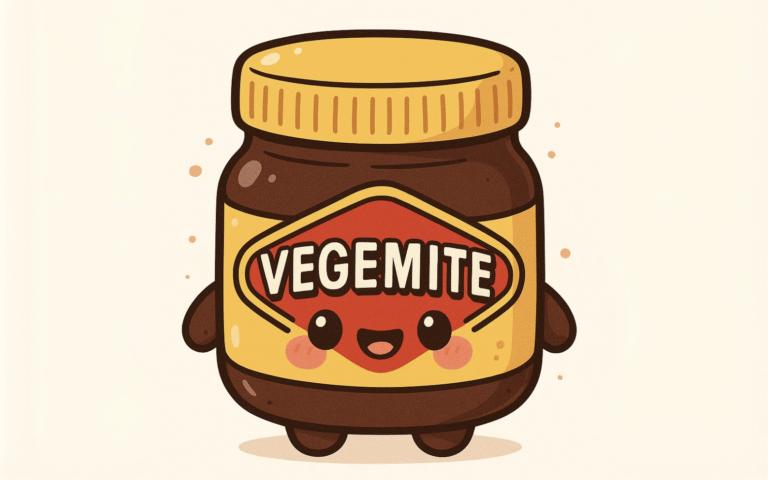 ภาพการ์ตูนขวด Vegemite สไตล์ชิบิน่ารัก เหมาะสำหรับประกอบบทความสายสุขภาพบน AtomDekNurse