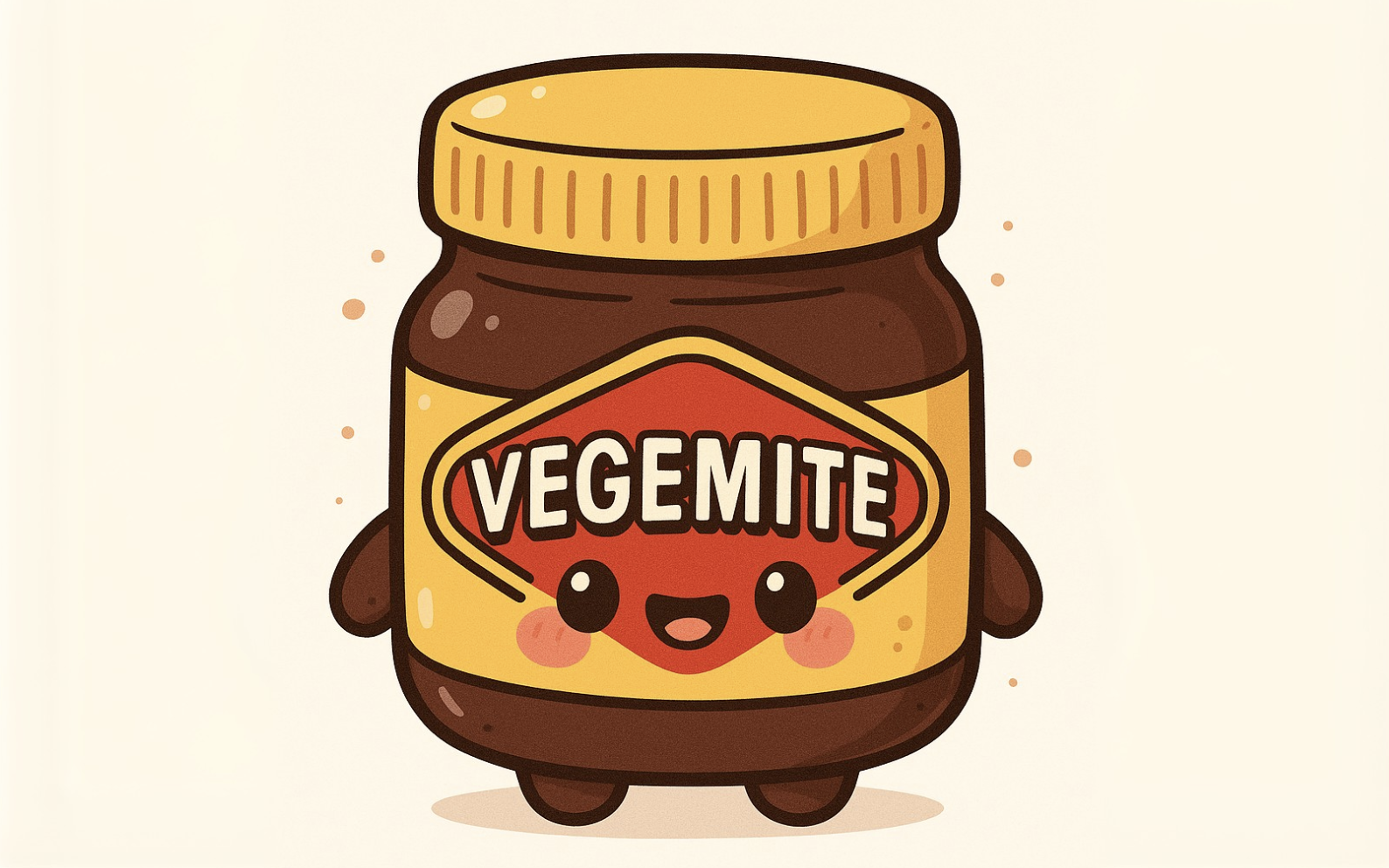 ภาพการ์ตูนขวด Vegemite สไตล์ชิบิน่ารัก เหมาะสำหรับประกอบบทความสายสุขภาพบน AtomDekNurse